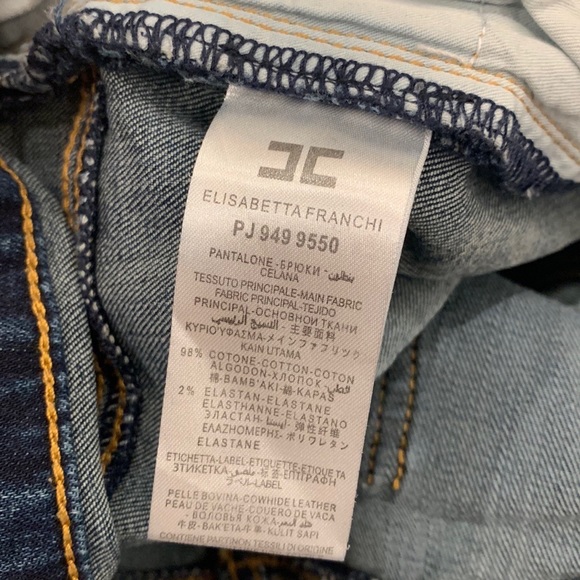 Elisabetta Franchi Gold Skinny Crop Denim Jeans - Picture 13 of 14